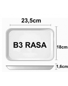 BANDEJA ISOPOR B3 23X18 RASA C/400 UNIDADES