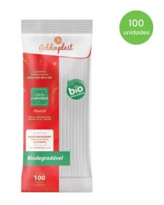 CANUDO BIODEGRADÁVEL FLEXÍVEL 22CM C/100 UNIDADES SACHE