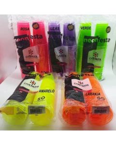 COPO DESCARTÁVEL 300 ML NEON LARANJA COPAZA 50 UNIDADES