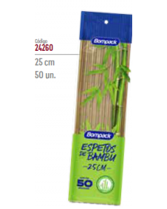 ESPETO DE BAMBU 25CM C/50UNIDADES