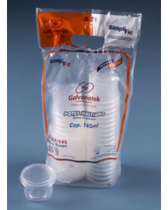 KIT POTE E TAMPA REDONDO 145ML C/25 UNIDADES