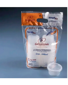 KIT POTE REDONDO 200ML C/25 UNIDADES GALVANOTEK