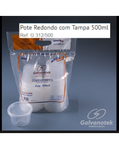 KIT POTE 500ML C/25 UNIDADES G312/500