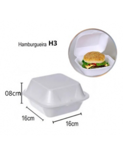 CH-003 HAMBURGUEIRA BRANCA EPS 162X162X85 FD COM 100 UNIDADES