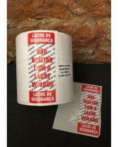 ETIQUETA LACRE DE SEGURANCA 90X35MM C/1.000 UNIDADES