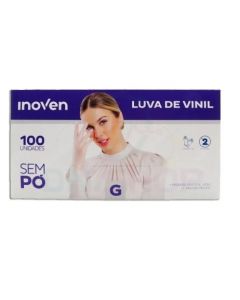 LUVA DESCARTÁVEL EM VINIL G C/100 UNIDADES
