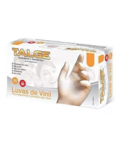 LUVA DESCARTÁVEL EM VINIL C/100 UNIDADES