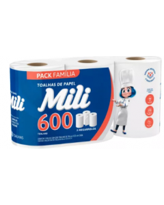 TOALHA DE PAPEL MILLI 600FLS C/ 3 RL