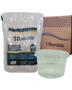 POTE REDONDO C/ TAMPA 500ML DANUBIO PCTE C/ 24 UNID