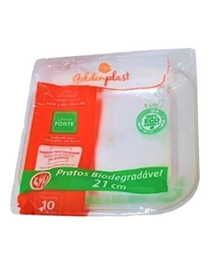 PRATO PLASTICO QUADRADO CRISTAL 21CM C/ 10 UNIDADES EXTRA FORTE