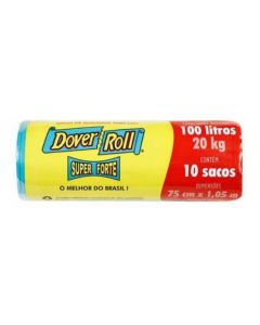 SACO PARA LIXO DOVER-ROLL SUPER FORTE 100 LITROS C/10 UNIDADES