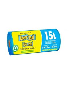 SACO PARA LIXO DOVER-ROLL SUPER FORTE 15 LITROS C/ 40 SACOS