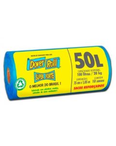 SACO PARA LIXO DOVER-ROLL SUPER FORTE 50 LITROS C/ 20 UNIDADES