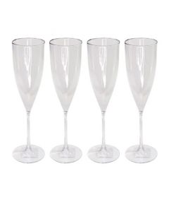 TAÇA CHAMPAGNE 150ML ACRÍLICO C/ 4 UNIDADES