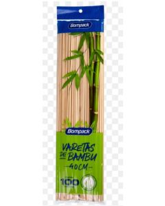 VARETA DE BAMBU P/ ALGODAO DOCE 40CM C/100 UNIDADES